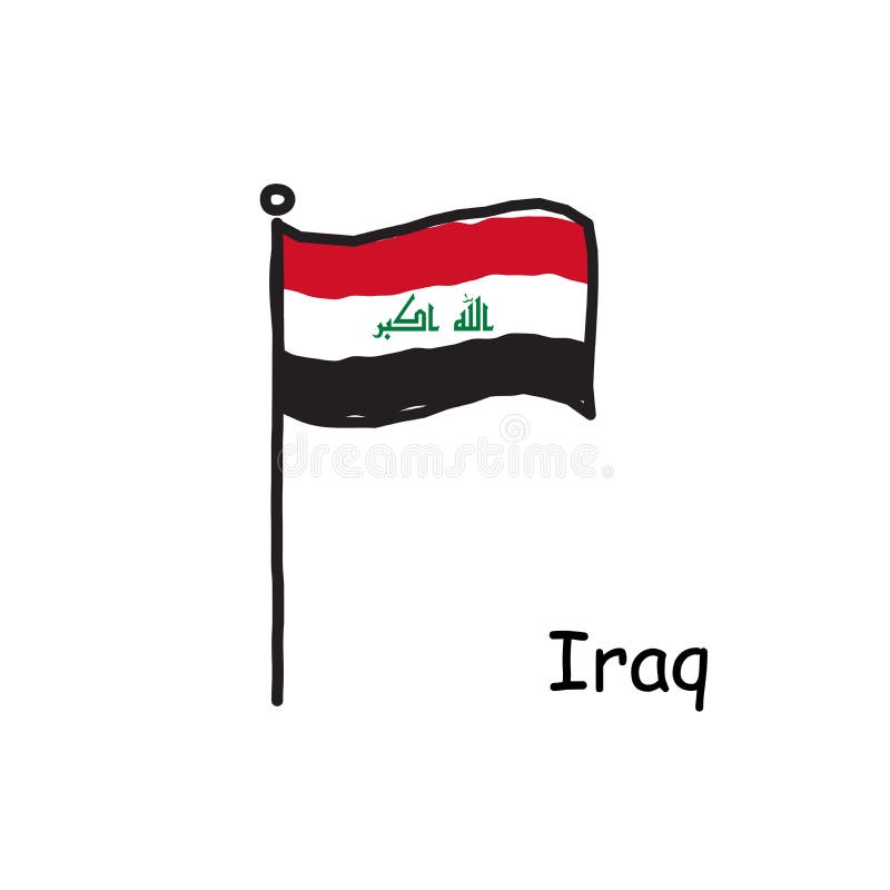 Download Iraq Flag In The Wind. Flag On White Vector Illustration Stock Illustration - Illustration of ...
