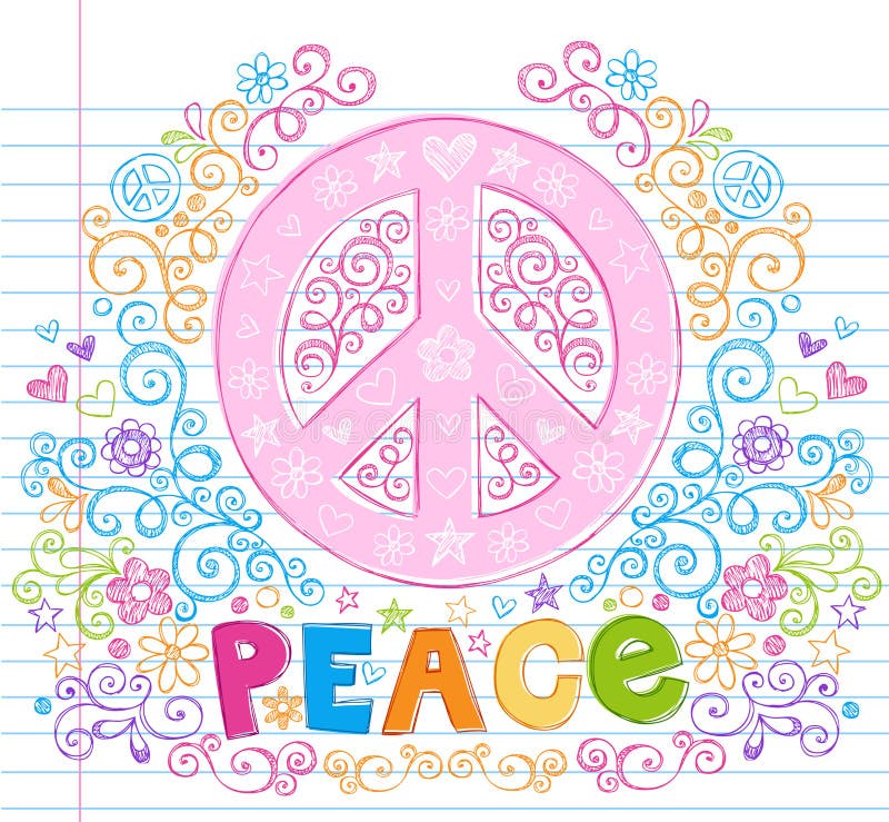 Hand-Drawn Sketchy Peace Sign Lettering Doodles vector illustration Hand-Drawn Sketchy Peace Sign Lettering Doodles vector illustration