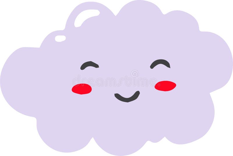 Hand Drawn smiling cloud illustration stock illustration