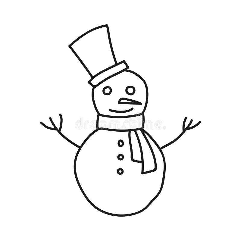 Hand drawn snowman stock vector. Illustration of character - 235548434