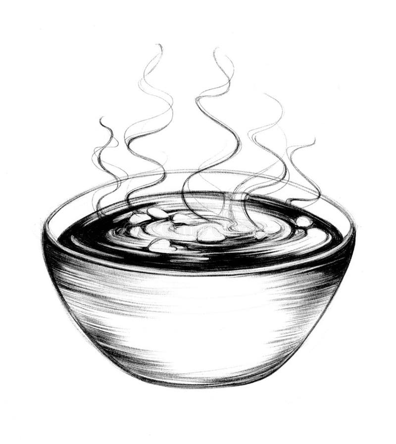 Hand Drawn Soup Bowl stock illustration. Illustration of kitchen 52398361