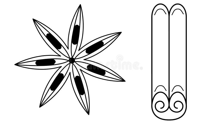 Hand drawn spice cinnamon. Doodle style. Vector stock illustration