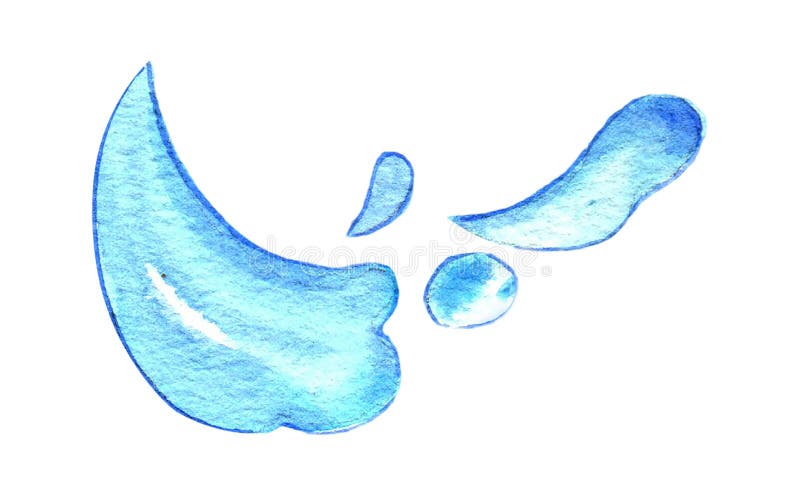 Hand-drawn Splashing Water Watercolor royalty free illustration
