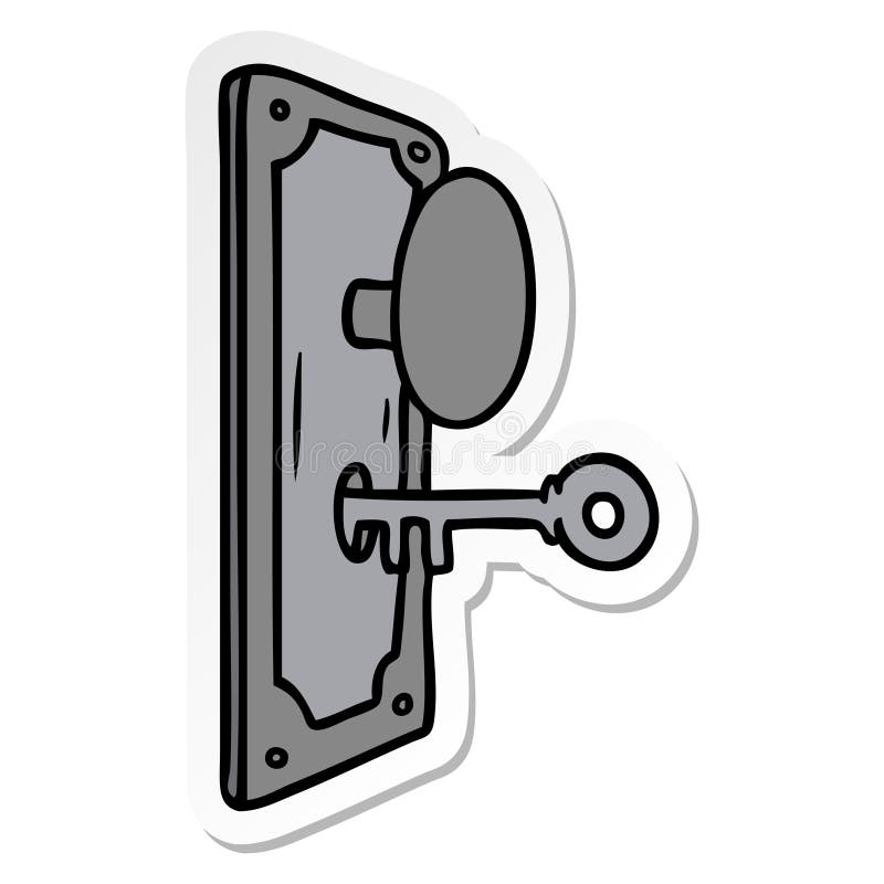 Hand Drawn Sticker Cartoon Doodle of a Door Handle Stock Vector Illustration of cartoon, drawn