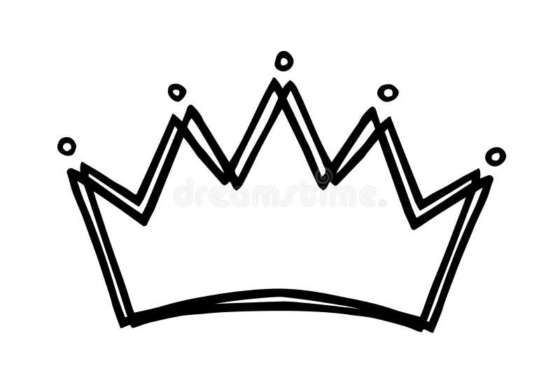 Hand Drawn Stylized Crown Design Hand Painted with Ink Pen Stock Vector ...