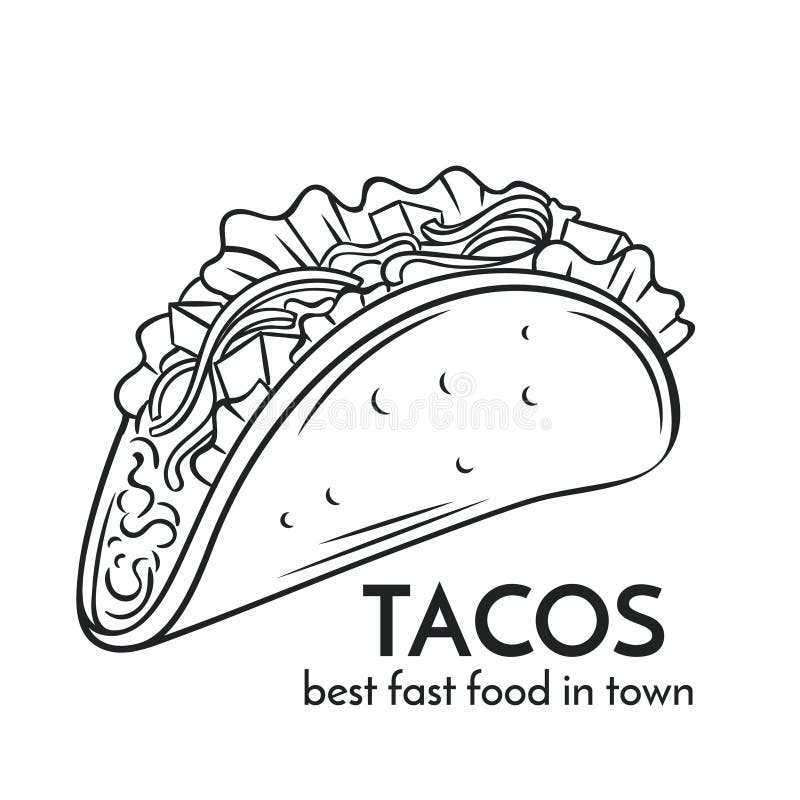 Hand drawn tacos icon. 