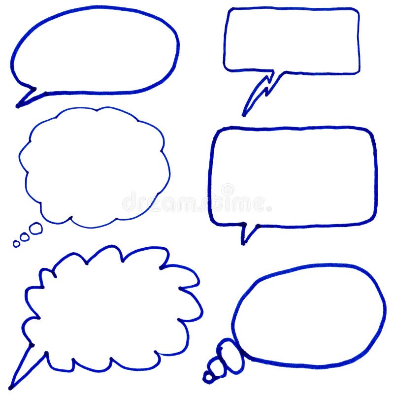 Hand drawn thought bubbles. royalty free illustration