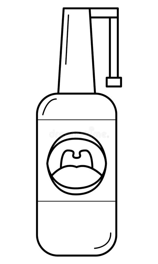 Hand drawn throat spray. Remedy for the treatment of infection in the nasopharynx royalty free illustration