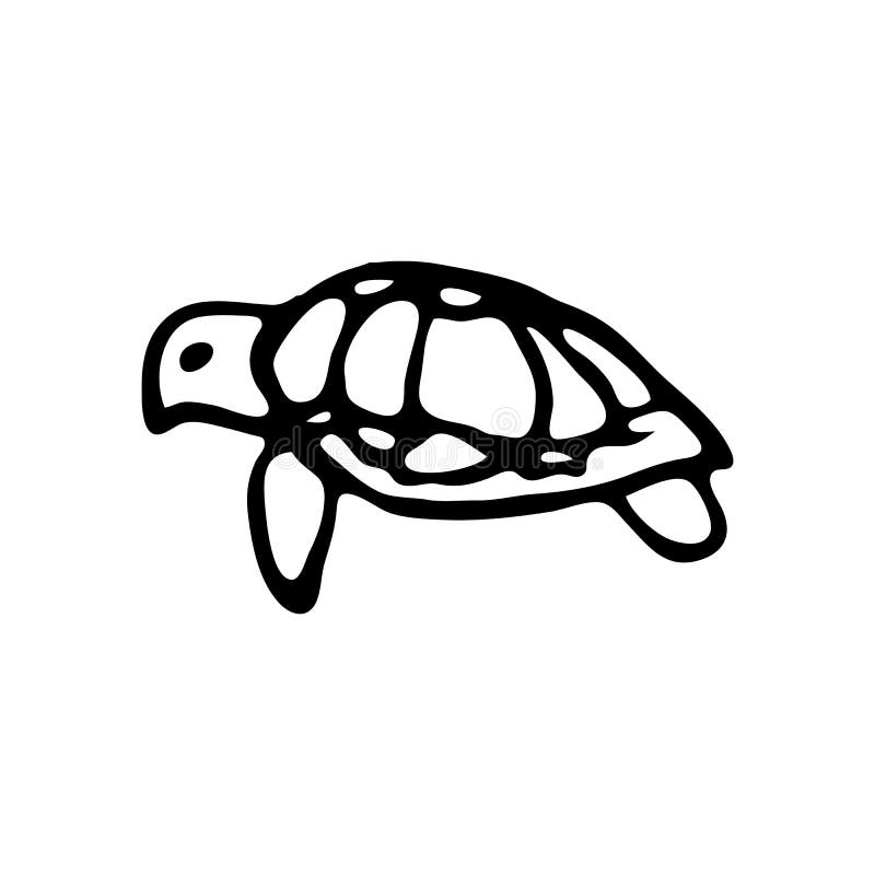 Hand Drawn Turtle Doodle Sketch Style Icon Decoration Element Stock