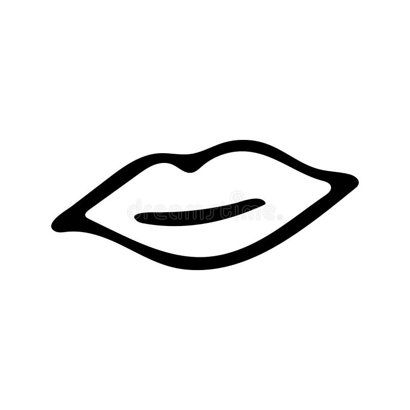 Black White Lips Kissing Stock Illustrations 190 Black White Lips