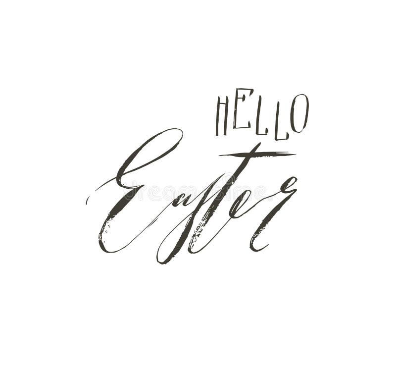 Hand drawn vector abstract graphic scandinavian Happy Easter cute greeting card template with Hello Easter handwritten vector illustration Hand drawn vector abstract graphic scandinavian Happy Easter cute greeting card template with Hello Easter handwritten vector illustration