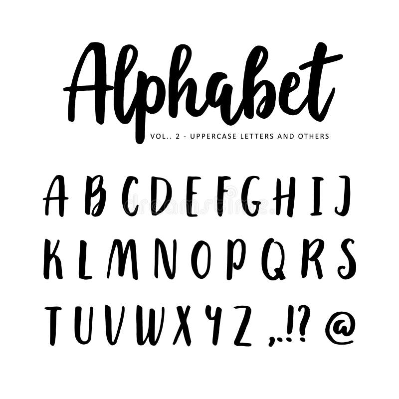 Hand drawn vector alphabet, font. Isolated letters written with marker or ink, brush script. stock illustration Hand drawn vector alphabet, font. Isolated letters written with marker or ink, brush script. stock illustration