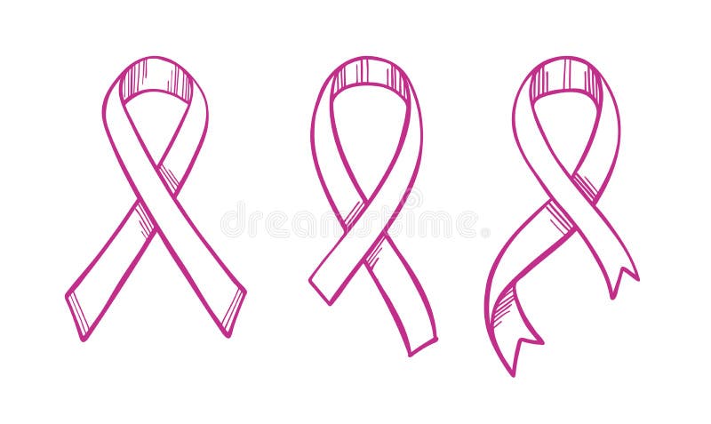 Volleyball Pink Ribbon Clipart, Vector Format