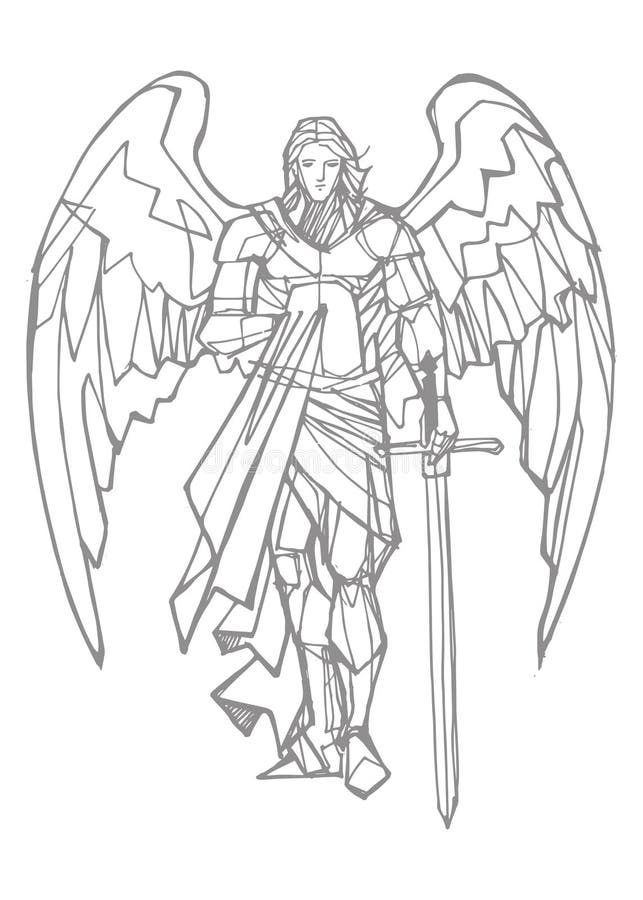 Saint Michael Drawing Stock Illustrations – 119 Saint Michael Drawing ...