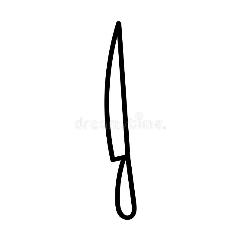 Hand Drawn Vector Illustration of Knife. Doodle Style Sketch. Stock Vector Illustration of