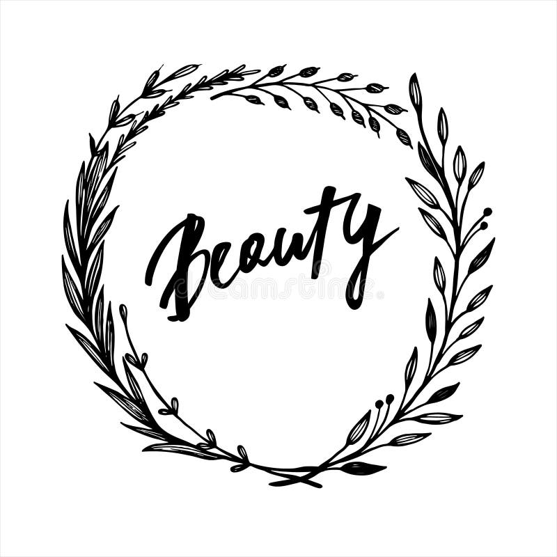 Hand Drawn Vector Illustration. Vintage Decorative Laurel ...