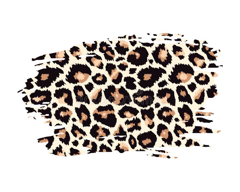 Hand Drawn Vector Leopard Textured Ink Brush Stroke, Paint Spot with ...