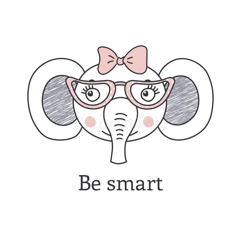 Download Cute Elephant Wearing Glasses Stock Vector - Illustration ...