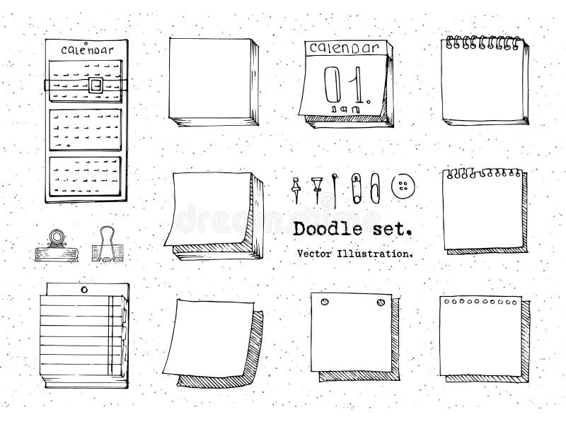 Vector Set of Sketch Notebooks, Notepads and Diaries. Office stuff