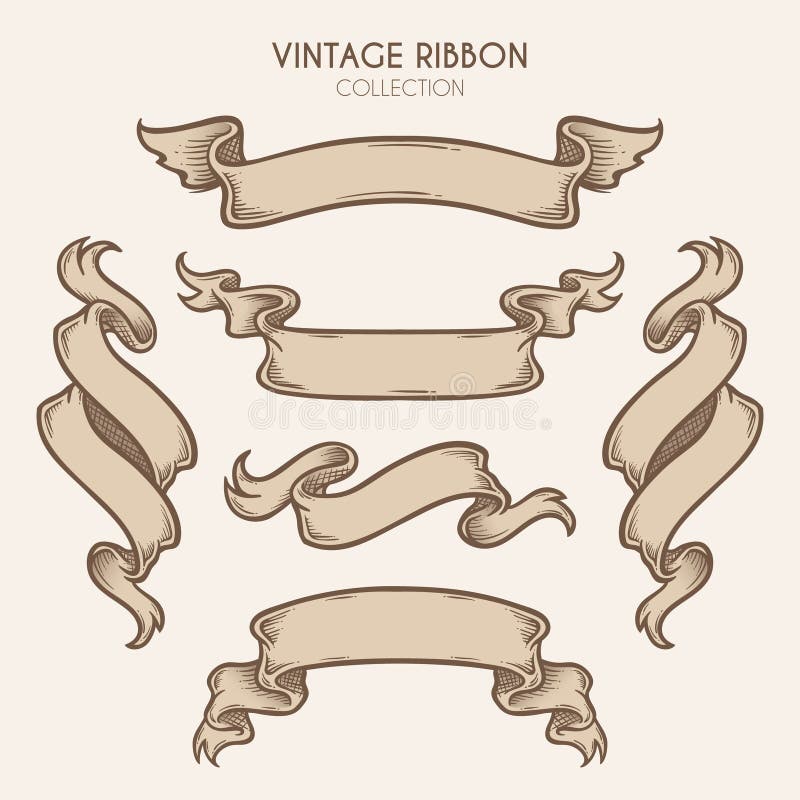 Vintage Ribbon Banners, Hand Drawn Collection, Set Royalty Free SVG,  Cliparts, Vectors, and Stock Illustration. Image 42440604.