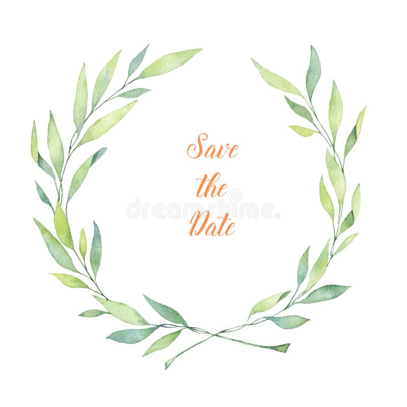 Hand drawn watercolor illustration. Laurel Wreath. Perfect for w stock illustration Hand drawn watercolor illustration. Laurel Wreath. Perfect for w stock illustration