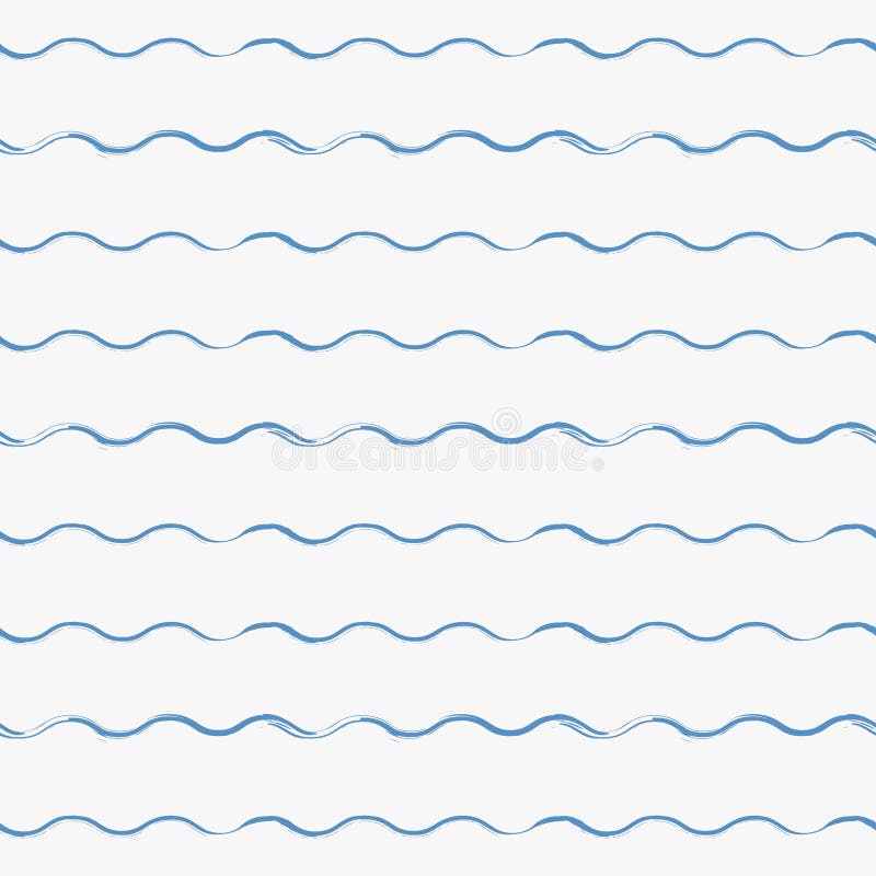 Hand drawn waves seamless pattern vector illustration