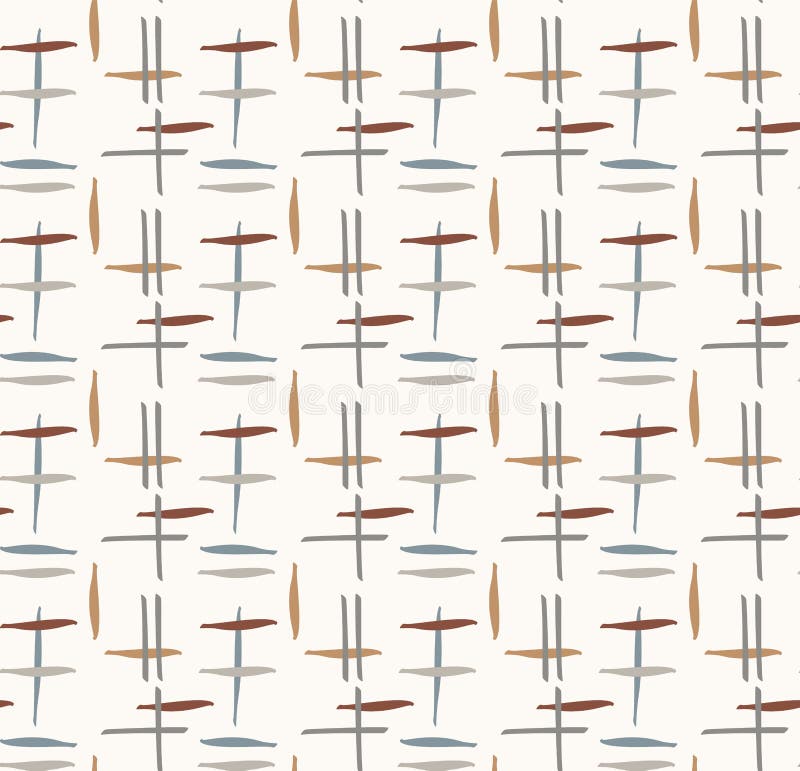Hand drawn whimsical scribble lines seamless pattern. Vector painterly textured organic criss cross marks background vector illustration