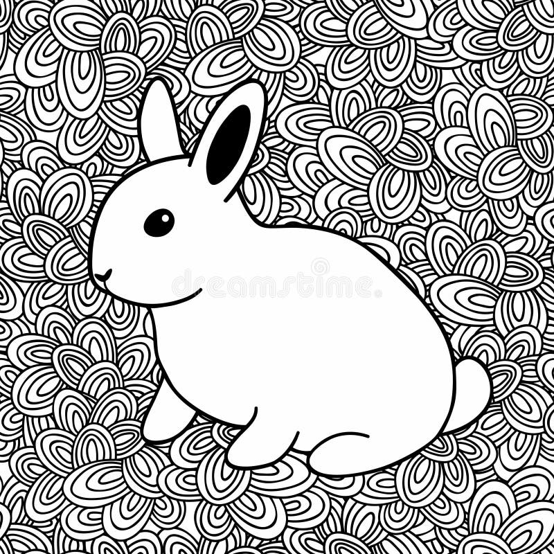 Abstract Ornamental Rabbit Black White Stock Illustrations 99