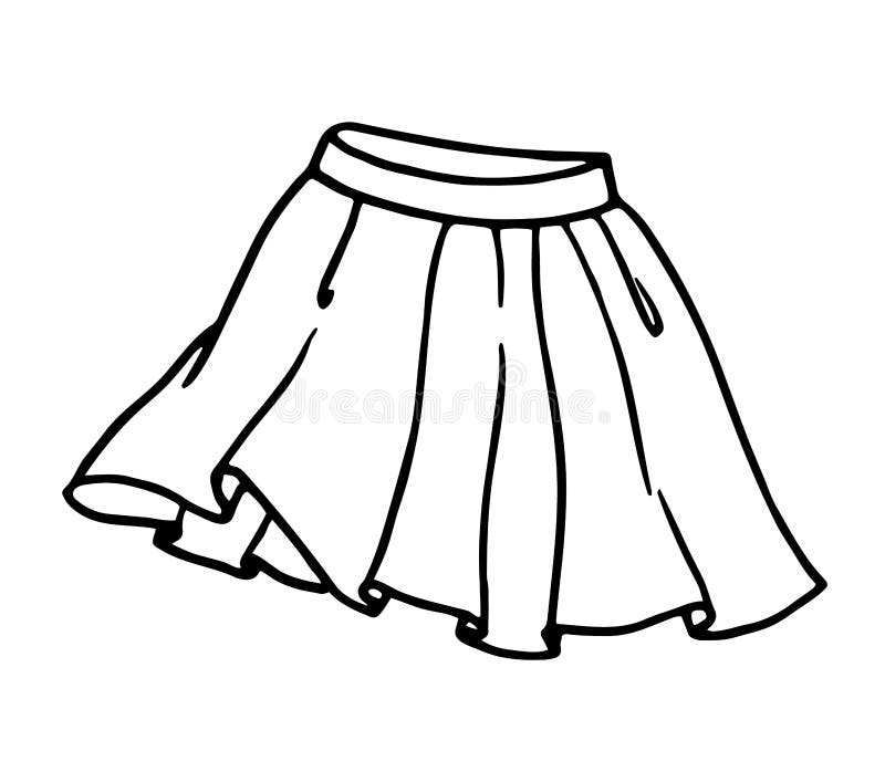 Hand Drawn Women Skirt Doodle Isolated on White Background Stock ...