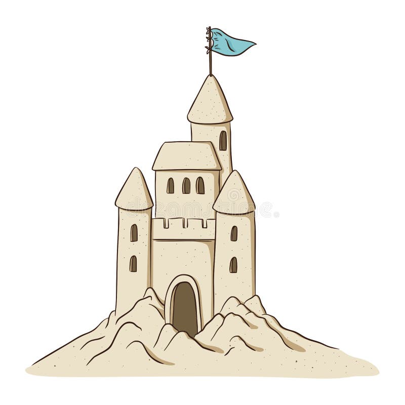 Beach Sand Castle Fill Outline Icon By Printables Plazza | TheHungryJPEG