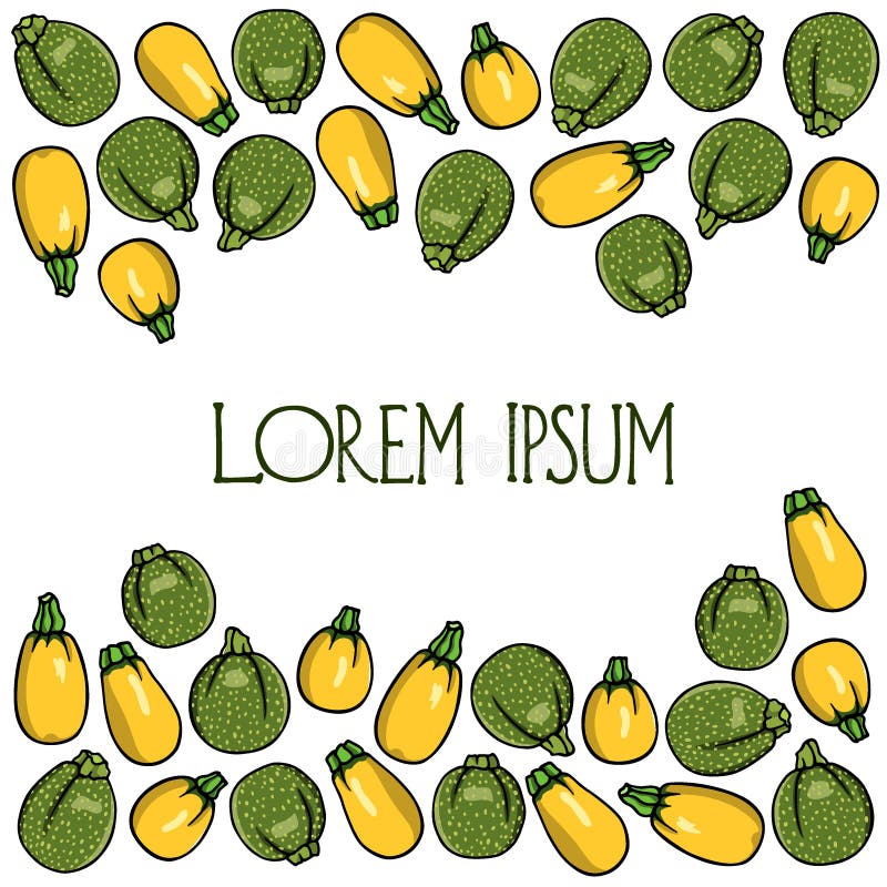 Hand drawn zucchini vector illustration