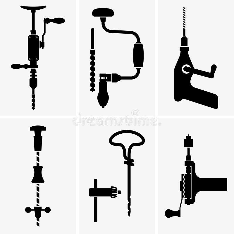 Hand drill stock vector. Illustration of object, carpentry 54986794
