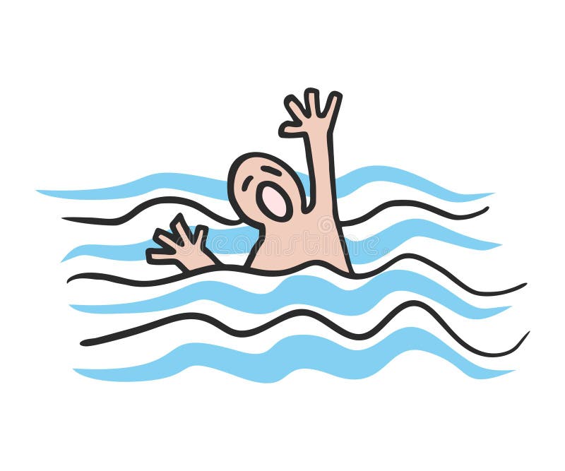 Hand drowning in water stock vector. Illustration of water - 154189659