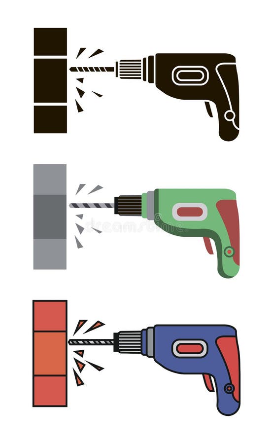 Hand electric drill stock illustration