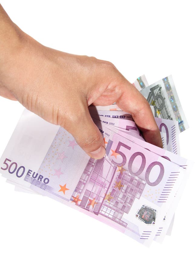 Hand with euro bills