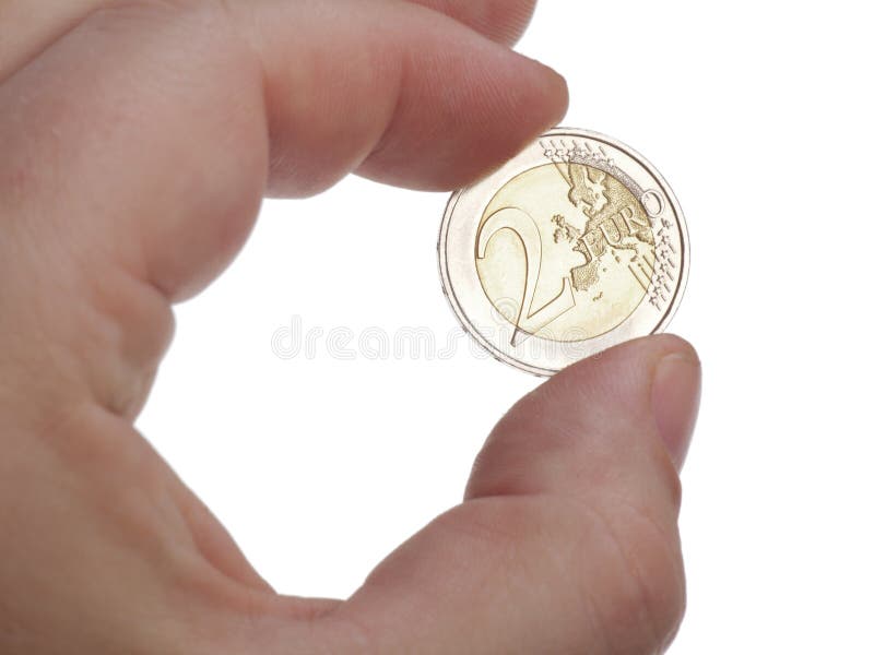 Hand euro coin