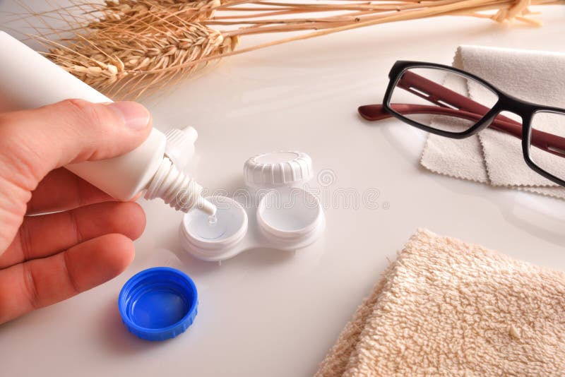 Contact Lens Solution Filling Case Stock Photos Free & RoyaltyFree