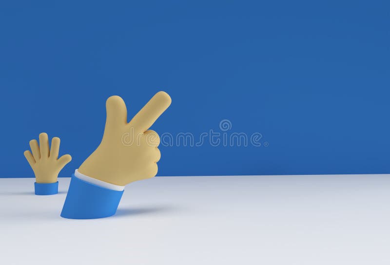 Hand Finger nach oben Geste zeigen Feier 3D Rendering Illustration Design stock abbildung