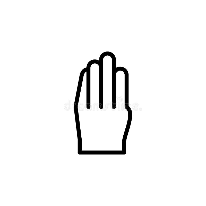 Hand 4 Fingers Gesture Outline Icon. Element of Hand Gesture ...