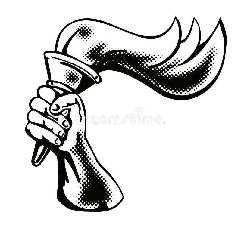 Vector art of a Hand with flaming torch