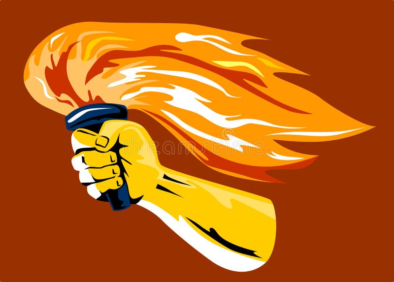 Vector art of a Hand with flaming torch