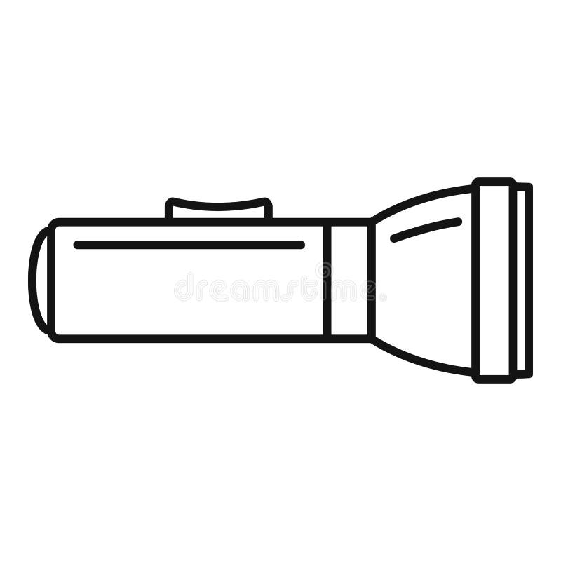 Hand flashlight icon, outline style