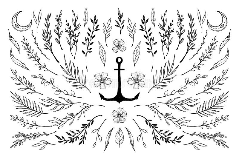 Hand geschetste vector uitstekende elementen royalty-vrije illustratie Hand geschetste vector uitstekende elementen royalty-vrije illustratie