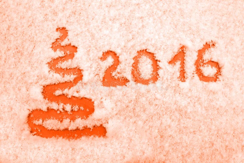 Hand geschreven 2016 en abstracte Kerstmisboom op sneeuw Nieuwjaar en Kerstkaart stock illustratie Hand geschreven 2016 en abstracte Kerstmisboom op sneeuw Nieuwjaar en Kerstkaart stock illustratie
