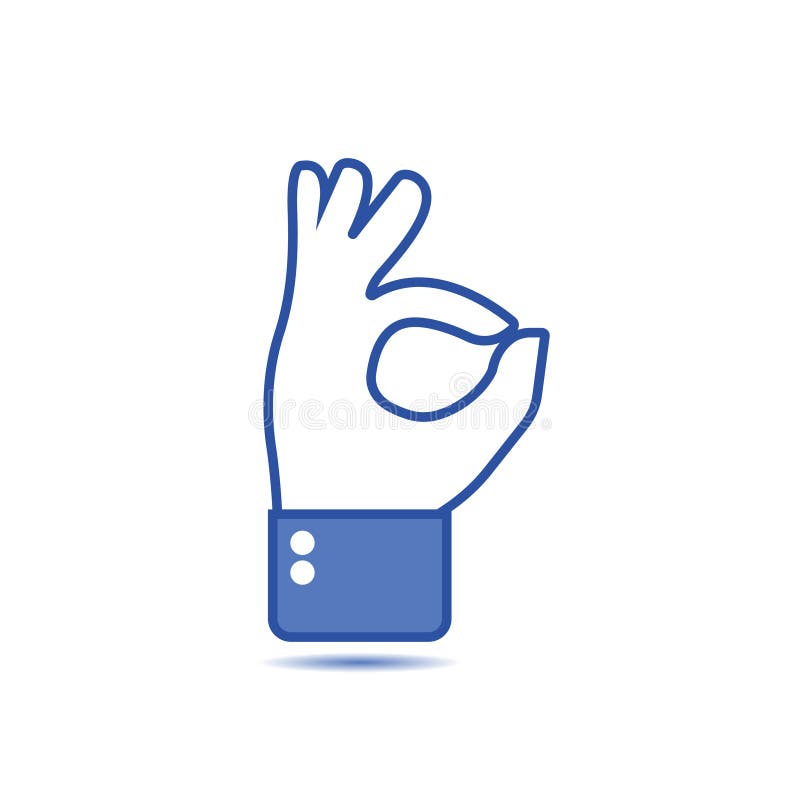 Hand gesture with ok sign, okay sign. Social icon. Hand gesture. Like gesture. Hand shows gesture of Ok, okay. Vector illustration