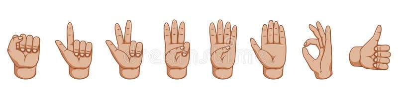 Hand gestures, great design for any purposes. Signs. Gesture line icon. Vector gestures. White background. Inner side royalty free illustration Hand gestures, great design for any purposes. Signs. Gesture line icon. Vector gestures. White background. Inner side royalty free illustration