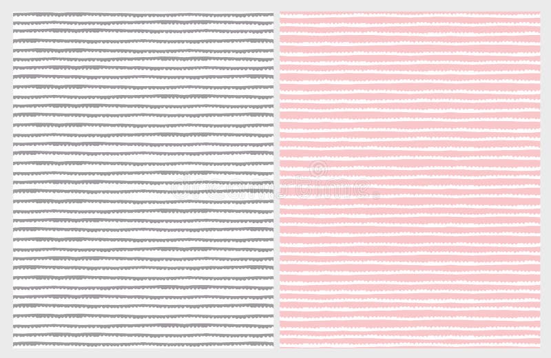 Hand Getrokken Abstracte Sleep Vectorpatronen Wit, Roze en Gray Design royalty-vrije illustratie Hand Getrokken Abstracte Sleep Vectorpatronen Wit, Roze en Gray Design royalty-vrije illustratie