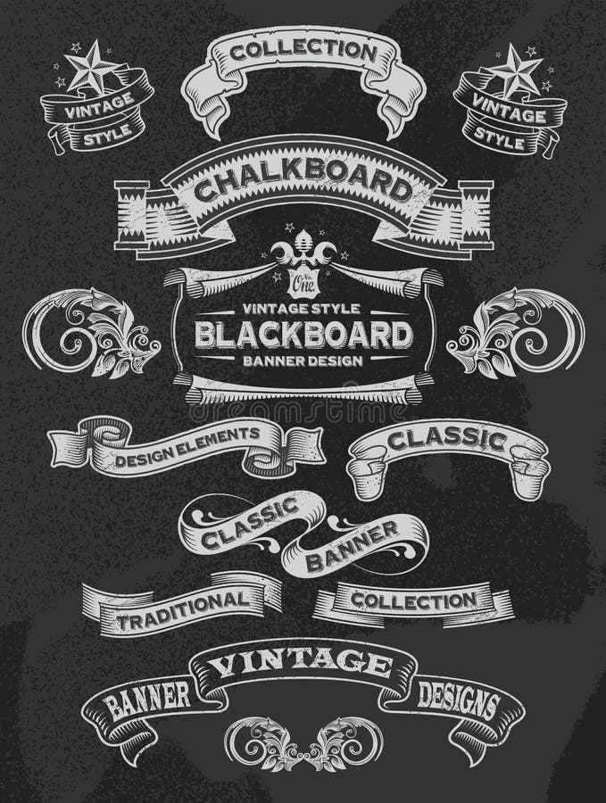Hand getrokken bord uitstekende retro banner royalty-vrije illustratie Hand getrokken bord uitstekende retro banner royalty-vrije illustratie