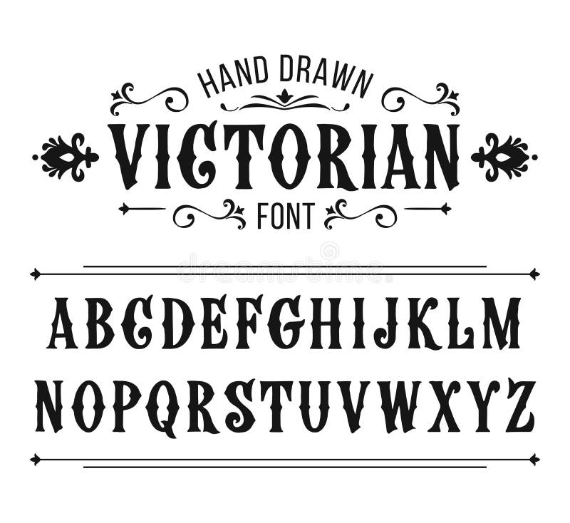 Hand getrokken brieven Victoriaanse stijl