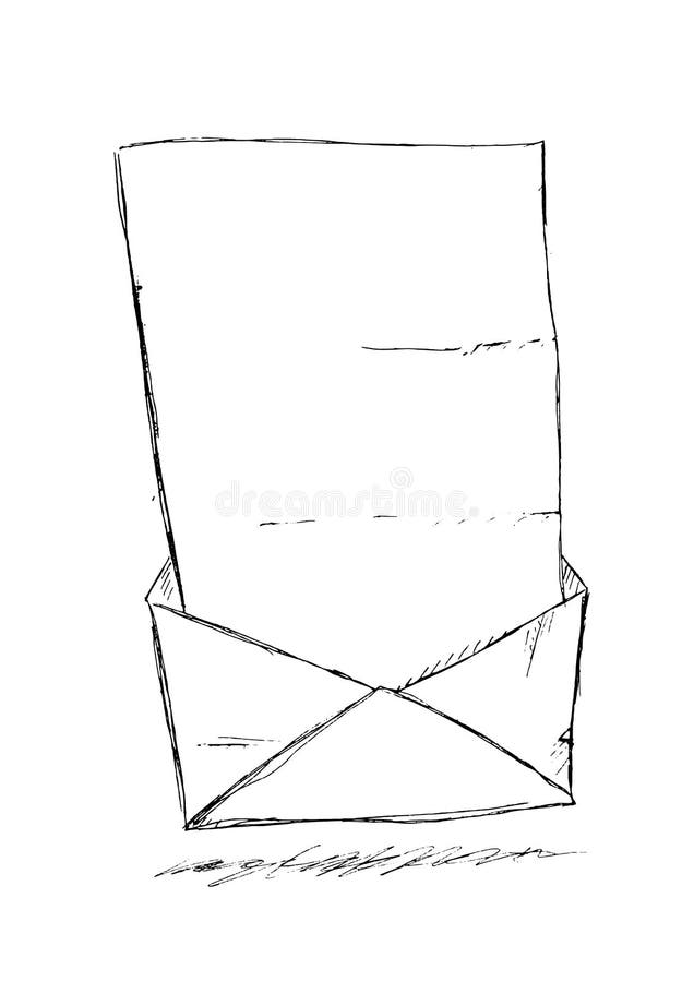 Hand getrokken envelop stock illustratie Hand getrokken envelop stock illustratie